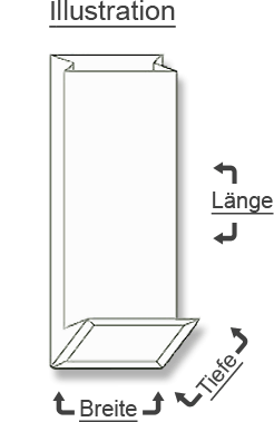 Illustration transparenter Blockboden-Beutel