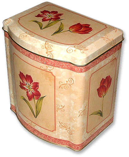 Teedose mit Tulpen Motiv für 500 Gramm Füllinhalt