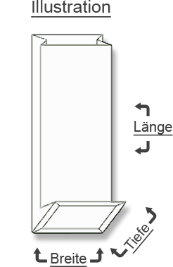 Illustration für transparente Teetüten und Blockbodenbeutel für Tee
