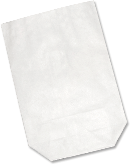 Zweilagige Papierkreuzbodenbeutel in der Farbe Weiss