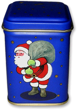 Hübsche kleine Teedose Weihnachtsmann bzw. Weihnachtsmannmotiv