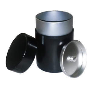 Aroma-Teedose-Schwarz-Silber