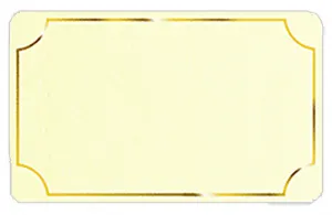 Beige Etiketten Goldener Rahmen Blanko