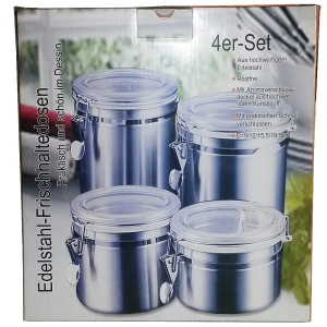 Edelstahl-Frischhaltedosen Vierer-Set
