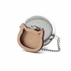 Edelstahl Tee-Ei 5cm Holzanhänger Loki