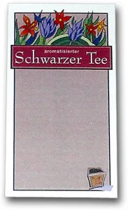 Etiketten aromatisierter Schwarzer Tee
