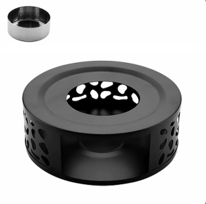 Teestövchen rund Edelstahl Schwarz