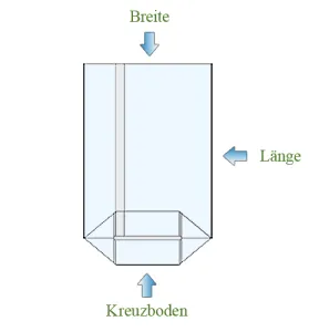 Transparente Kreuzbodenbeutel-Musterbeutel