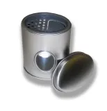 Ovaler Weißblechstreuer mit Fenster 60mm Länge / Höhe 60mm
	Längste Seit...